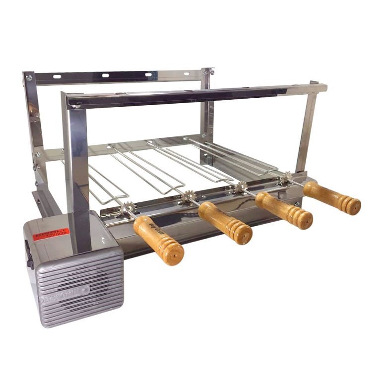 Grill Giratório Inox Kit 520 Alto 4 Espetos Top Grill